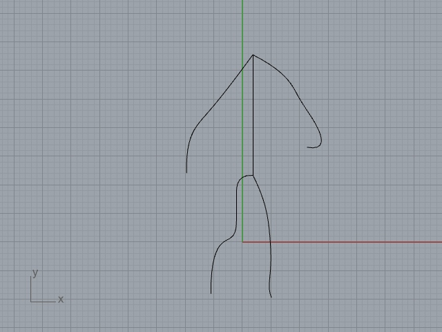 a stick man being created into a scale figure in rhino