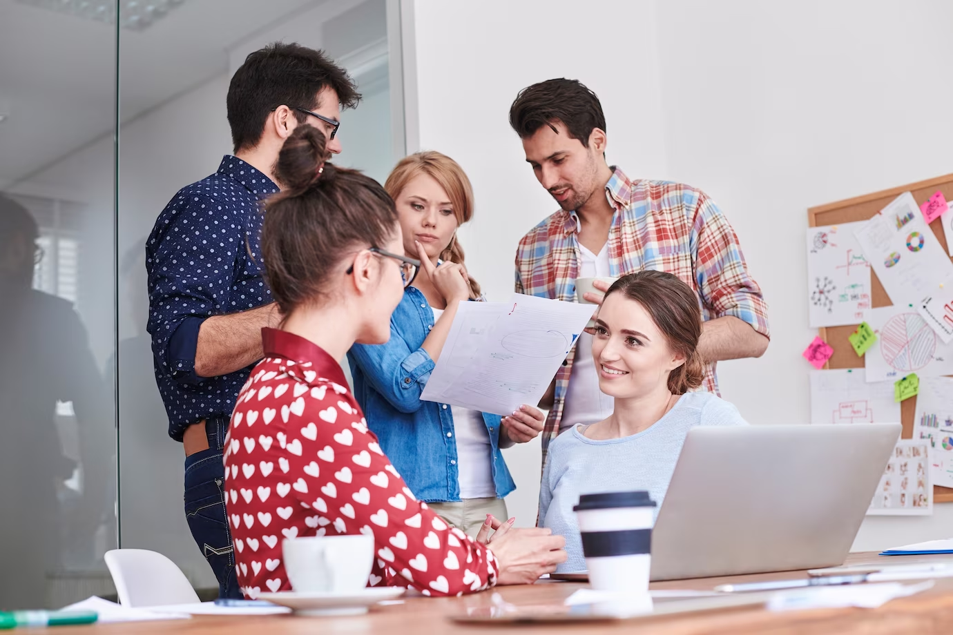 A group of people communicating