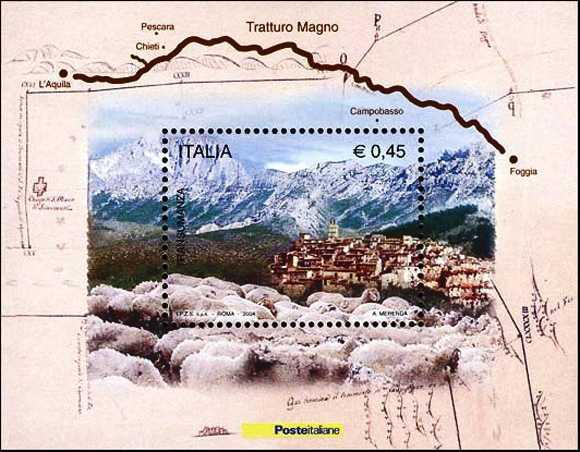 Italia 2004 - foglietto - Transumanza attraverso il Tratturo Magno