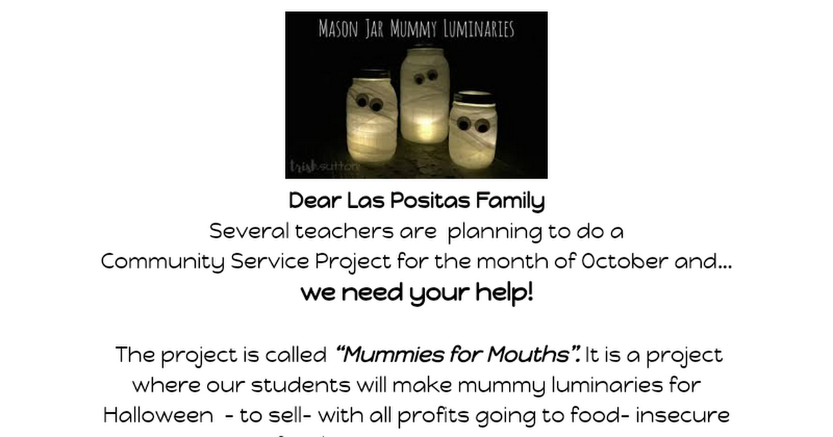 Mummies for Mouths - Las Positas Family