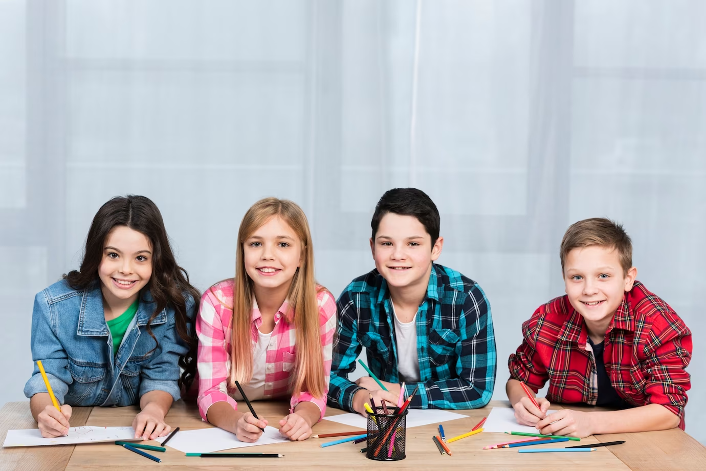 Boys and girls in a classroom