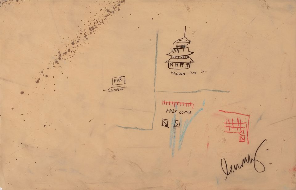 Free Comb with Pagoda by Jean-Michel Basquiat