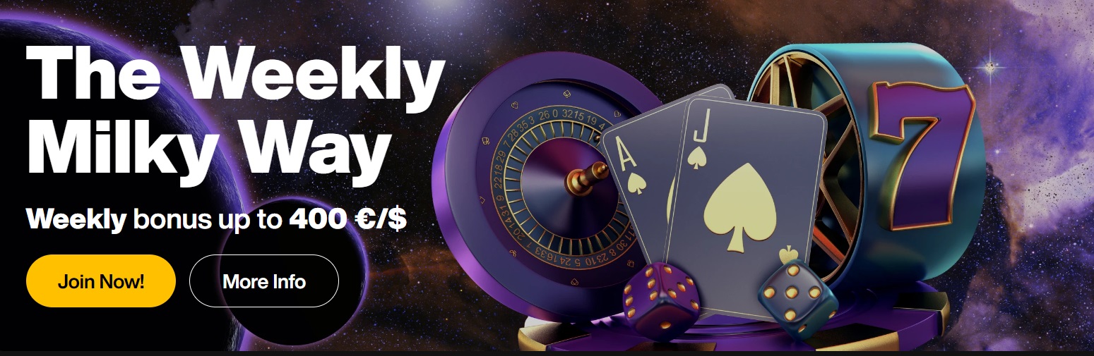 Just Casino Weekly Milky Way Bonus Deal