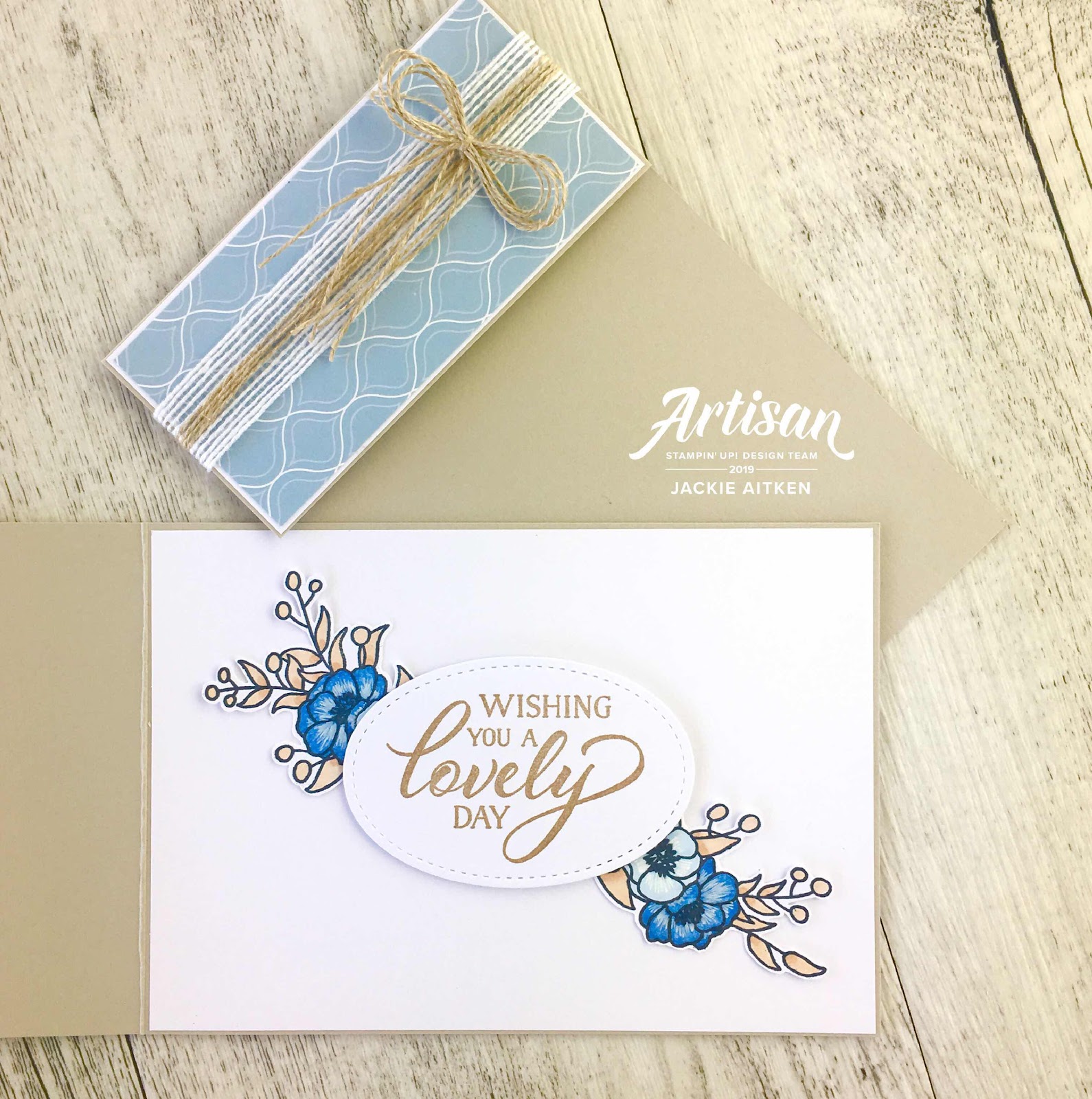 Jaxx Crafty Creations, Stampin' Up! Artisan, Bloom & Grow, Floral Card, Gift Packaging, Mini Calendar, Pillow Box, Seaside Spray, 2019-2021 In Colours,  Happy Mail, Be Inspired Blog Hop