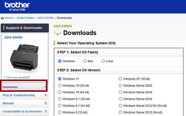Brother Printer Driver Download Method 1