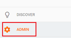 Google Analytics Admin Tab