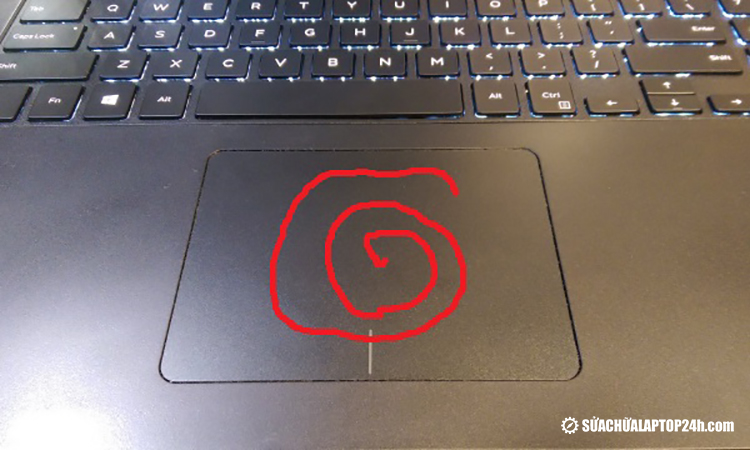 Bạn dùng tay vẽ hình xoắn ốc để mở touchpad