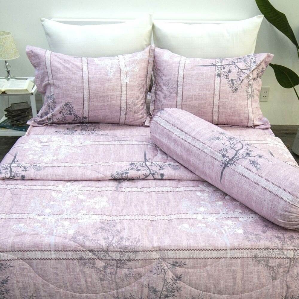 Ga giường Tencel màu hồng