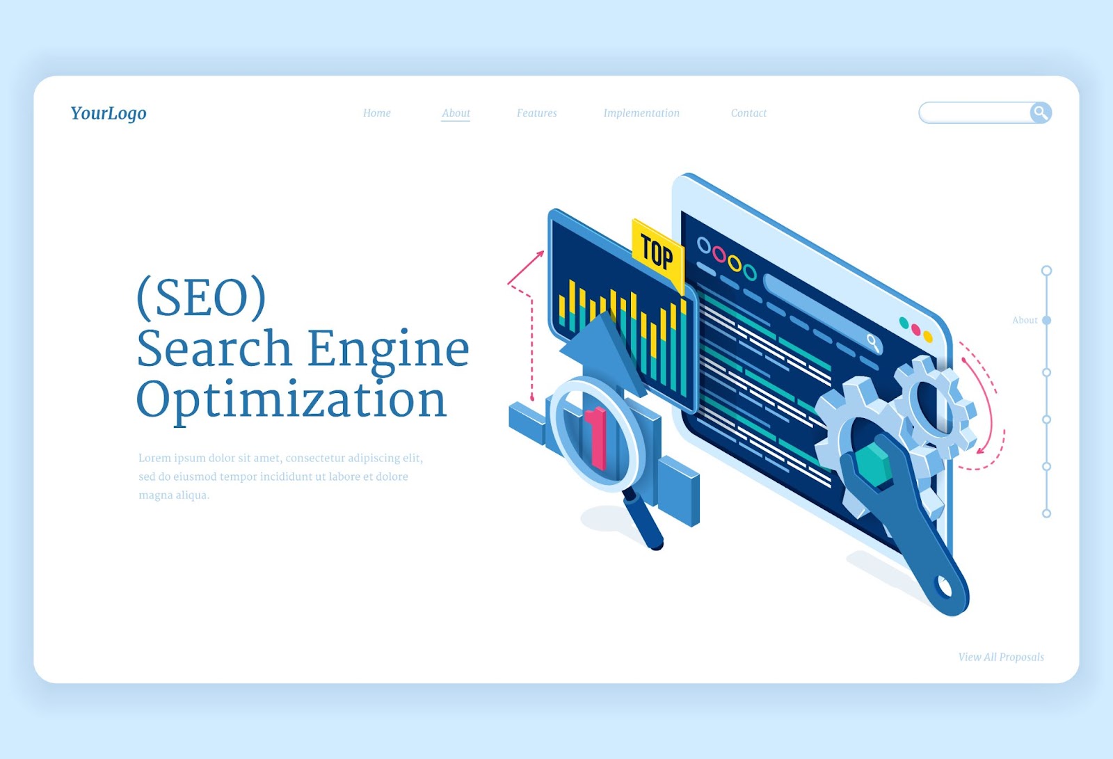 A landing page about search engine optimization