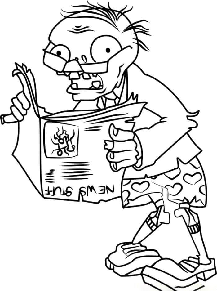 Newspapers Zombie Coloring Pages