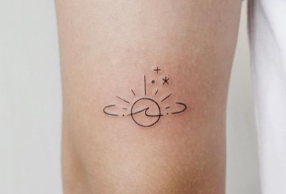 Sun Wave And Star Tattoo