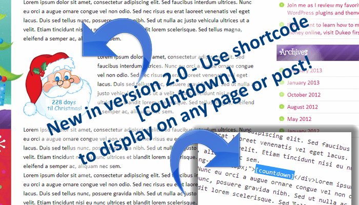 Plugin WordPress gratuito de contagem regressiva do Papai Noel