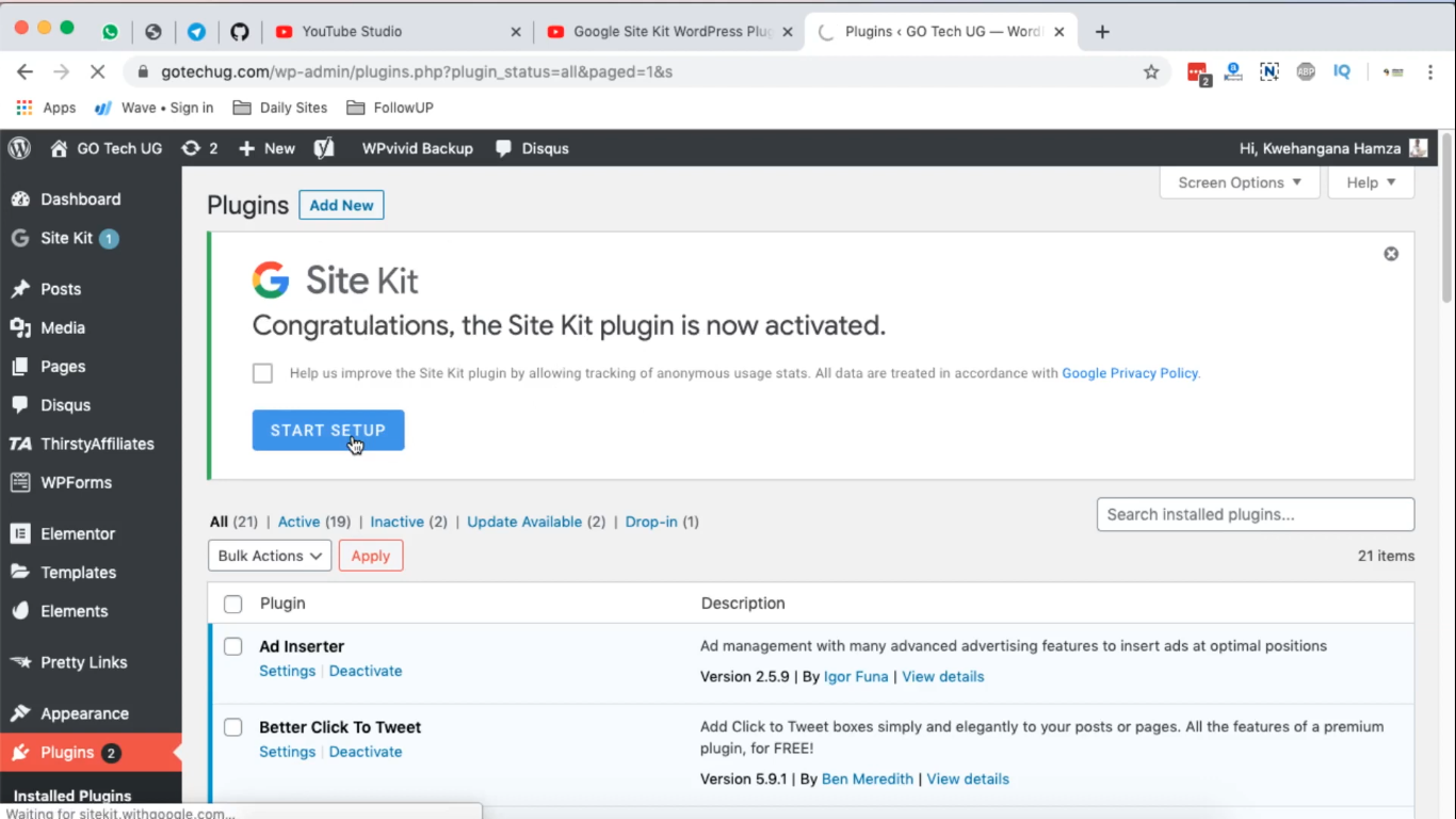 Google Site Kit Plugin Setup