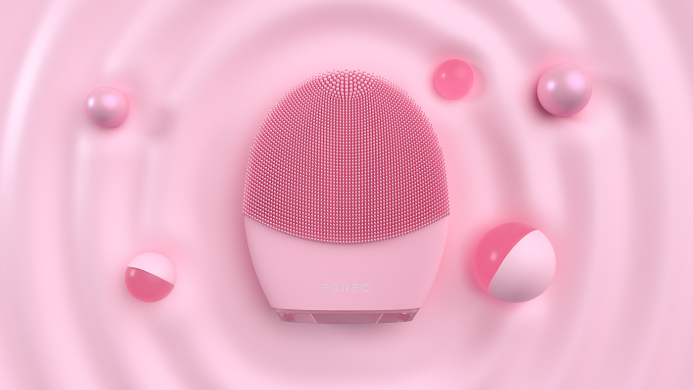 foreo Luna 3 3D animation  art direction  motion graphics  octane Octane Render pink Liquid