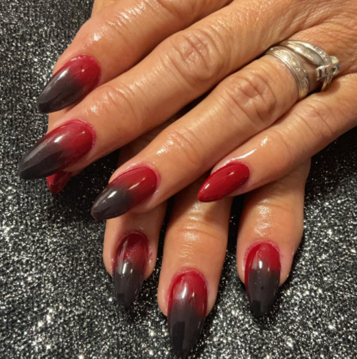 Red And Black Ombre Nail Designs