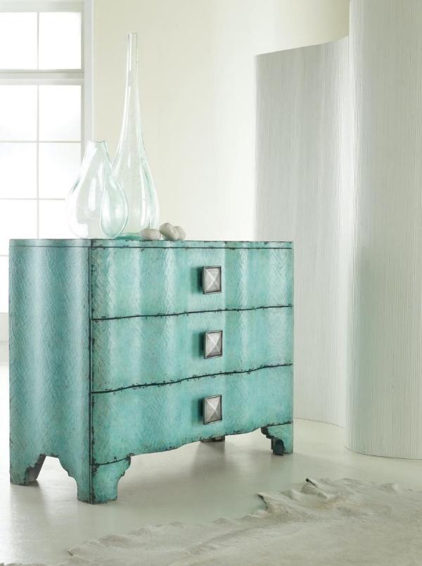 Colorful Teal Accent Cabinet