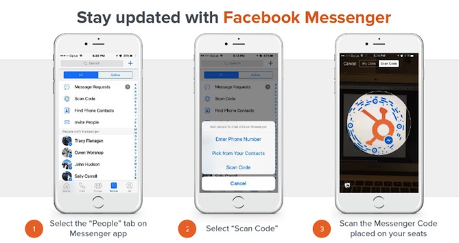 HubSpot Facebook Messenger utilisation lors d'événements