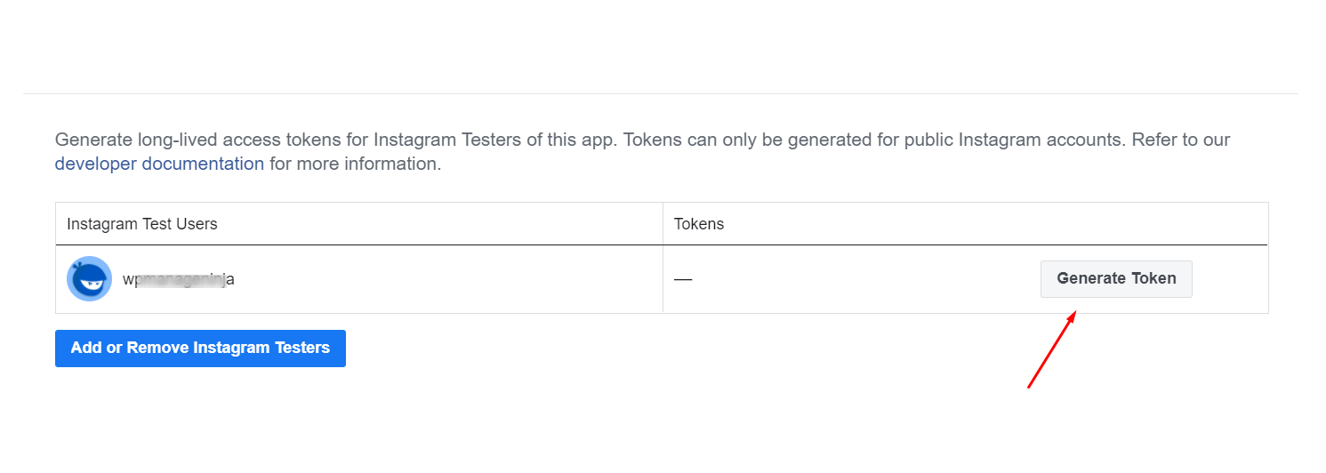 generate token for Instagram access token