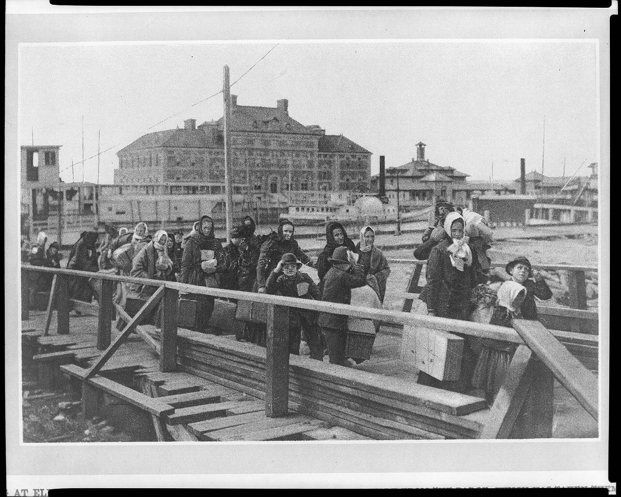 Immigrants landing at Ellis Island