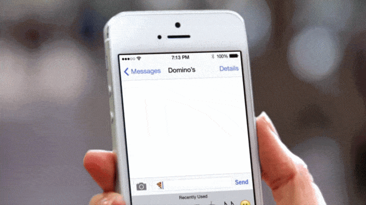 Conversational marketing example of Domino's AnyWare campaign which uses SMS messaging to order pizza.