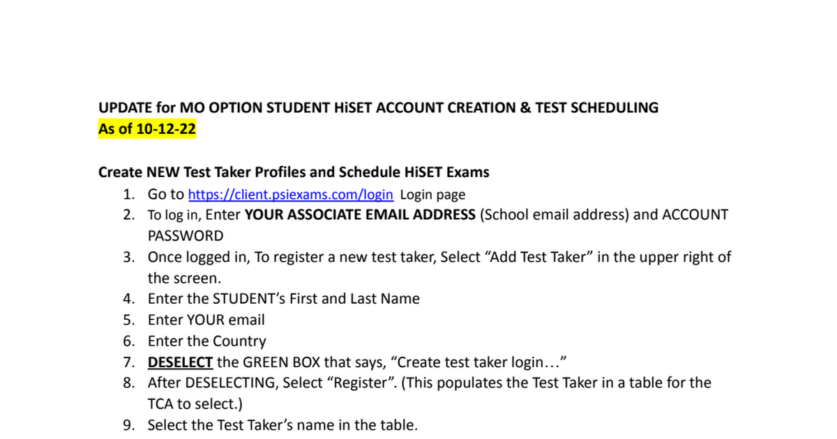 UPDATE for MO OPTION STUDENT HiSET ACCOUNT CREATION & TEST SCHEDULING 10-12-22.docx.pdf