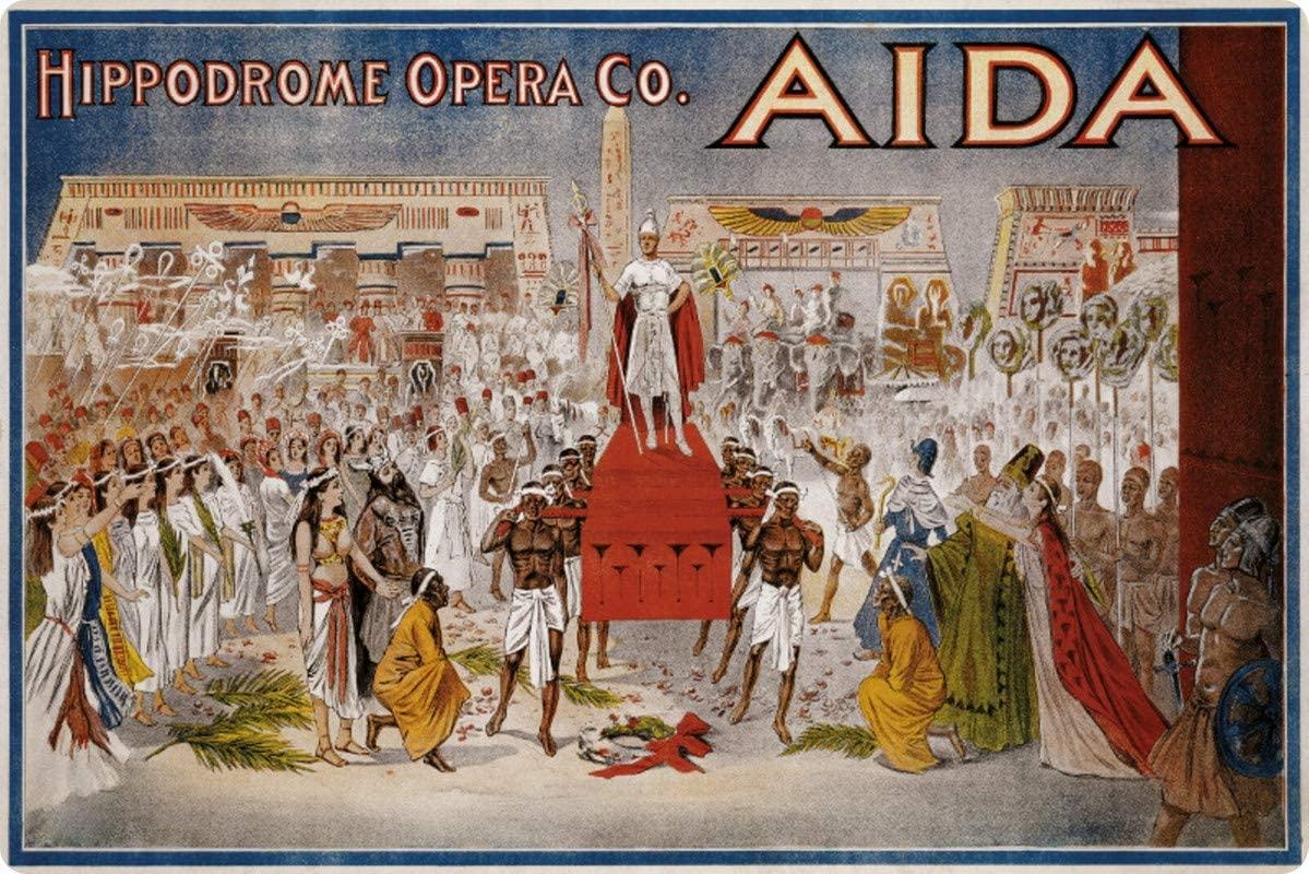Cartel de Chapa genérica 30 x 20 cm Hippodrome Opera Co Aida Verdi ...
