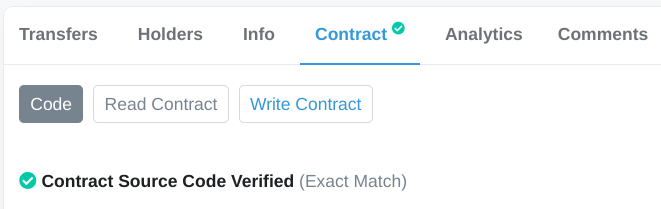 Look for the green check mark under  the contract tab of your token to check if your source code is verified on the block explorer.