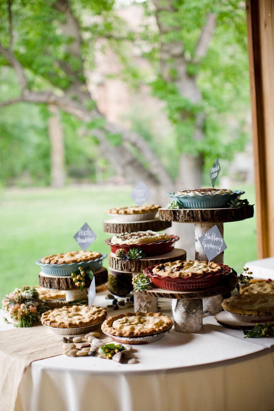 photo of pies at wedding