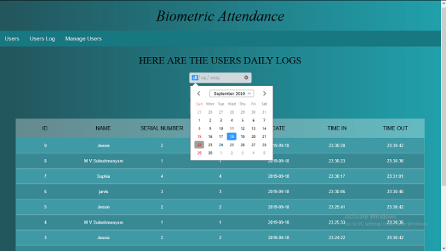 IoT Based Fingerprint Biometric Attendance System_ErroMessage_Attendance data