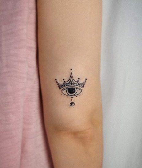 Crown Evil Eye Tattoo