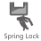 Automatically click-in spring lock with easily-release cord