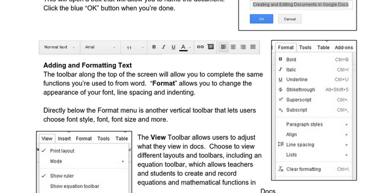 Creating and Editing Documents in Google Docs