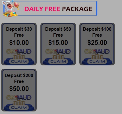 Daily Free Package at On9AUD Casino