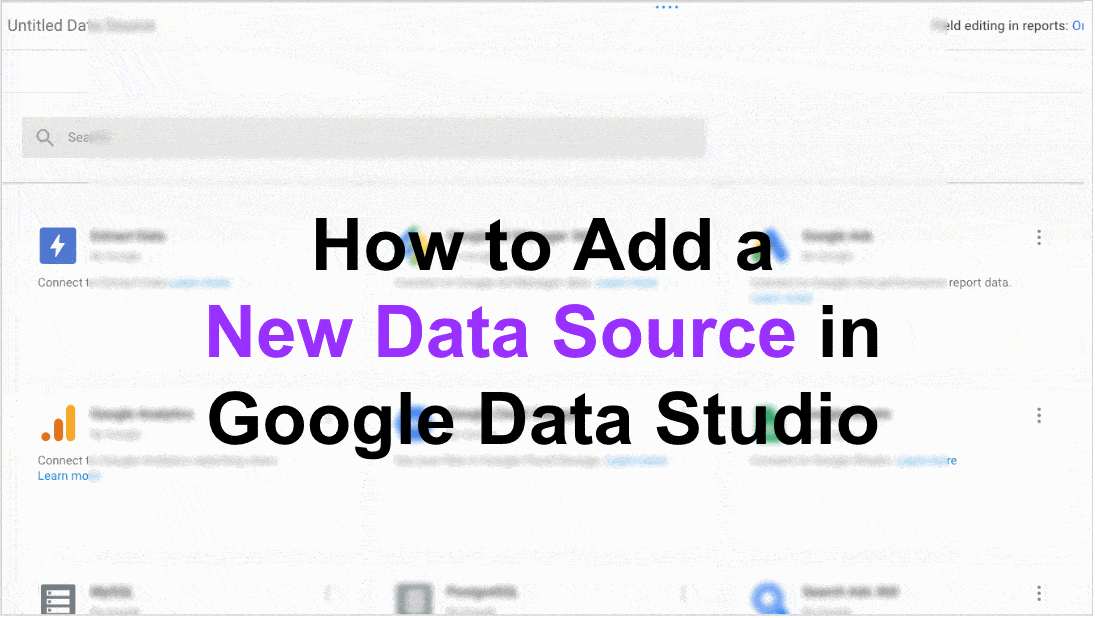 how to add a data source in google data studio.