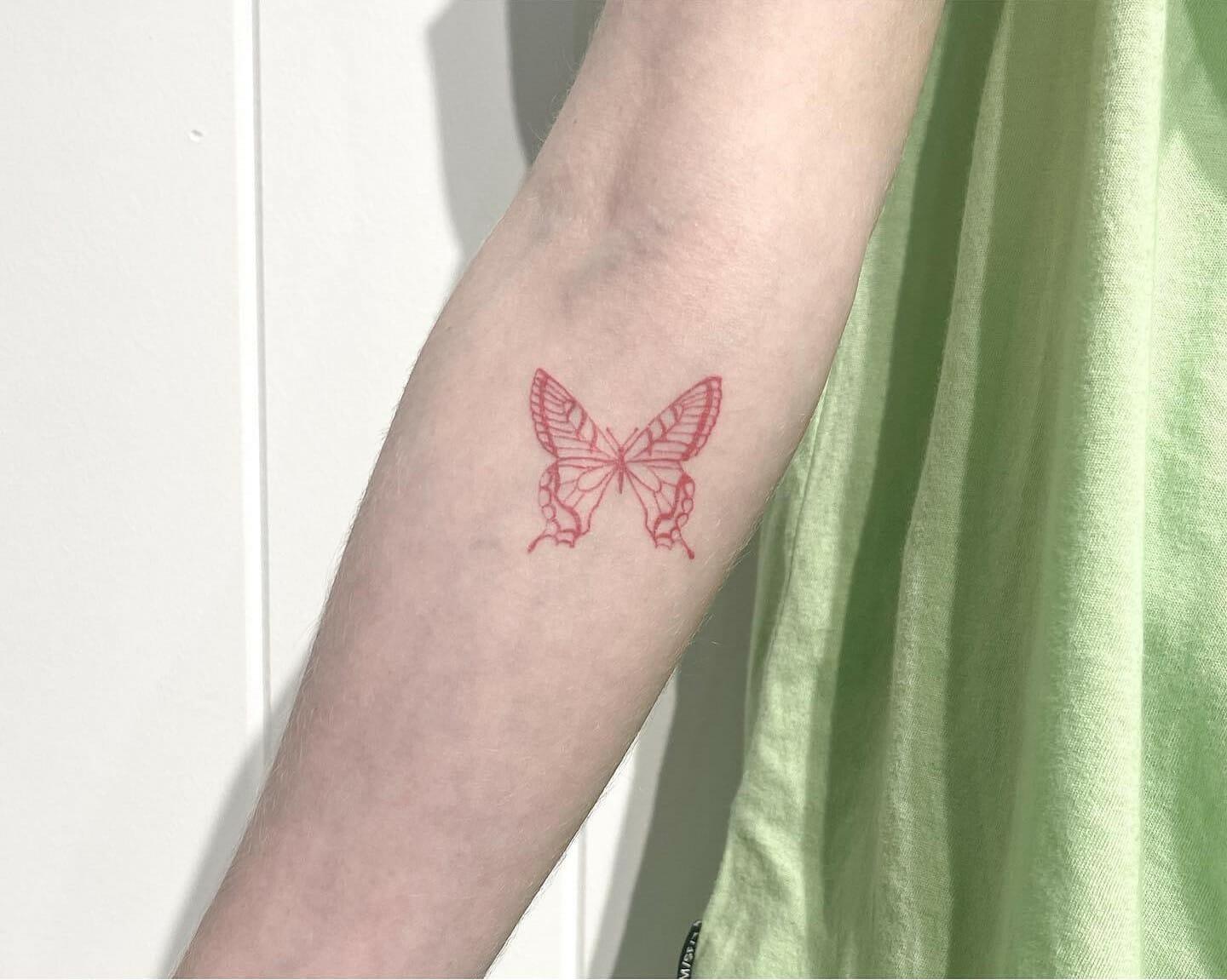 101 Best Red Butterfly Tattoo Meaning - Everything You Need To Know! -  Outsons