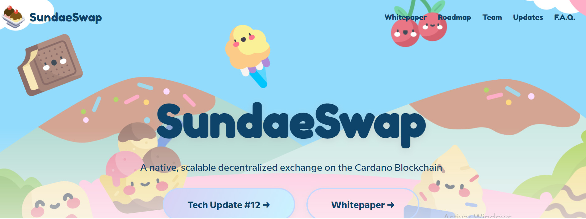 Blog SundaeSwap Labs Cardano DEX Landing Page