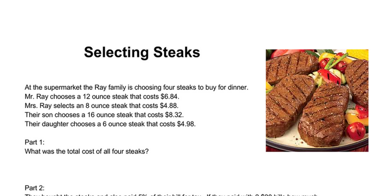 Selecting Steaks - NS.3
