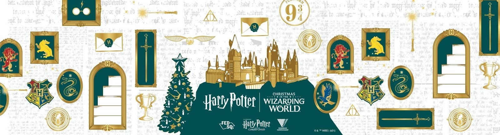 christmas in the wizarding world banner hp