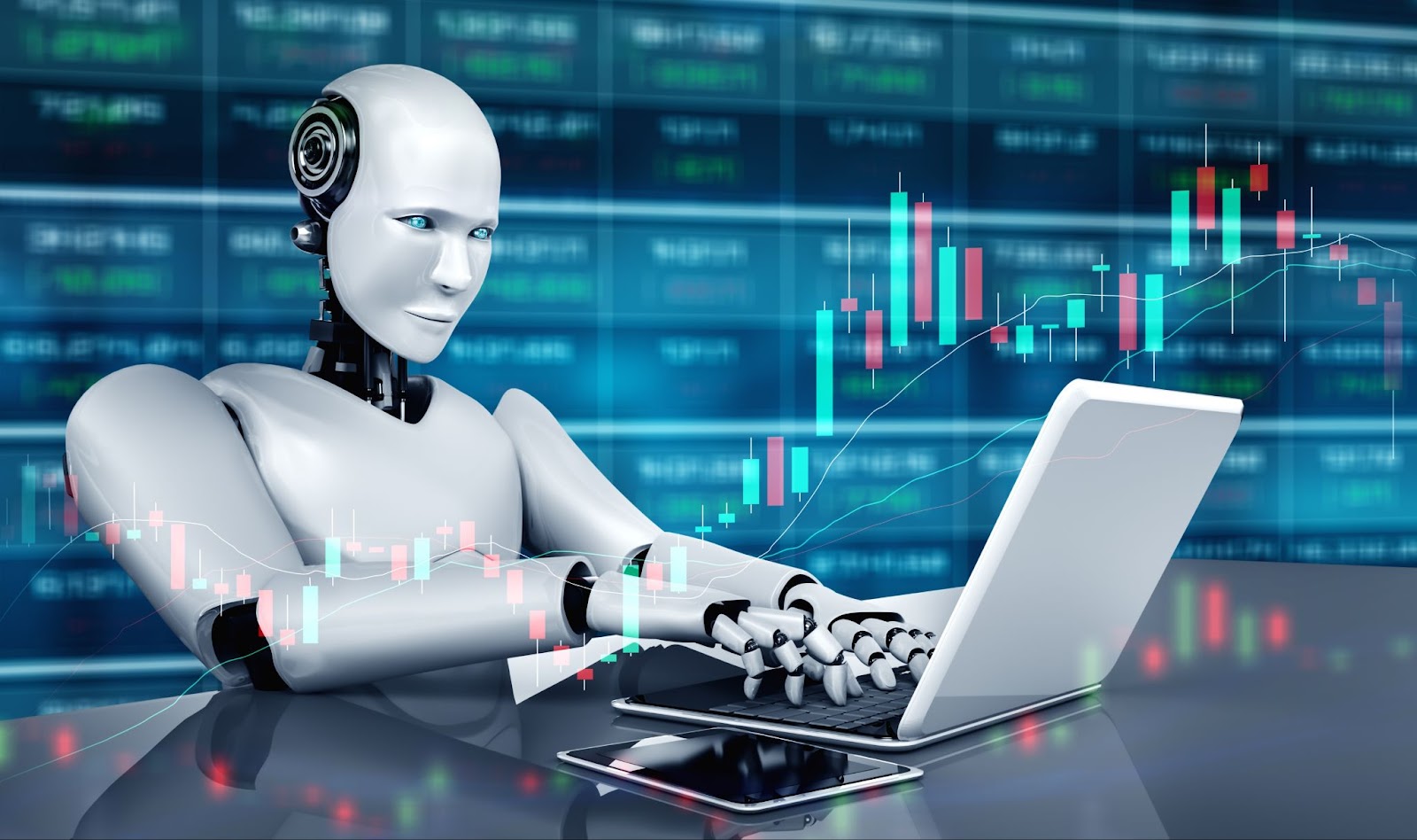 Financial technology controlled by ai robot using machine learning