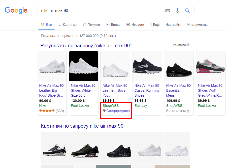 Реклама Google Shopping на Черную пятницу