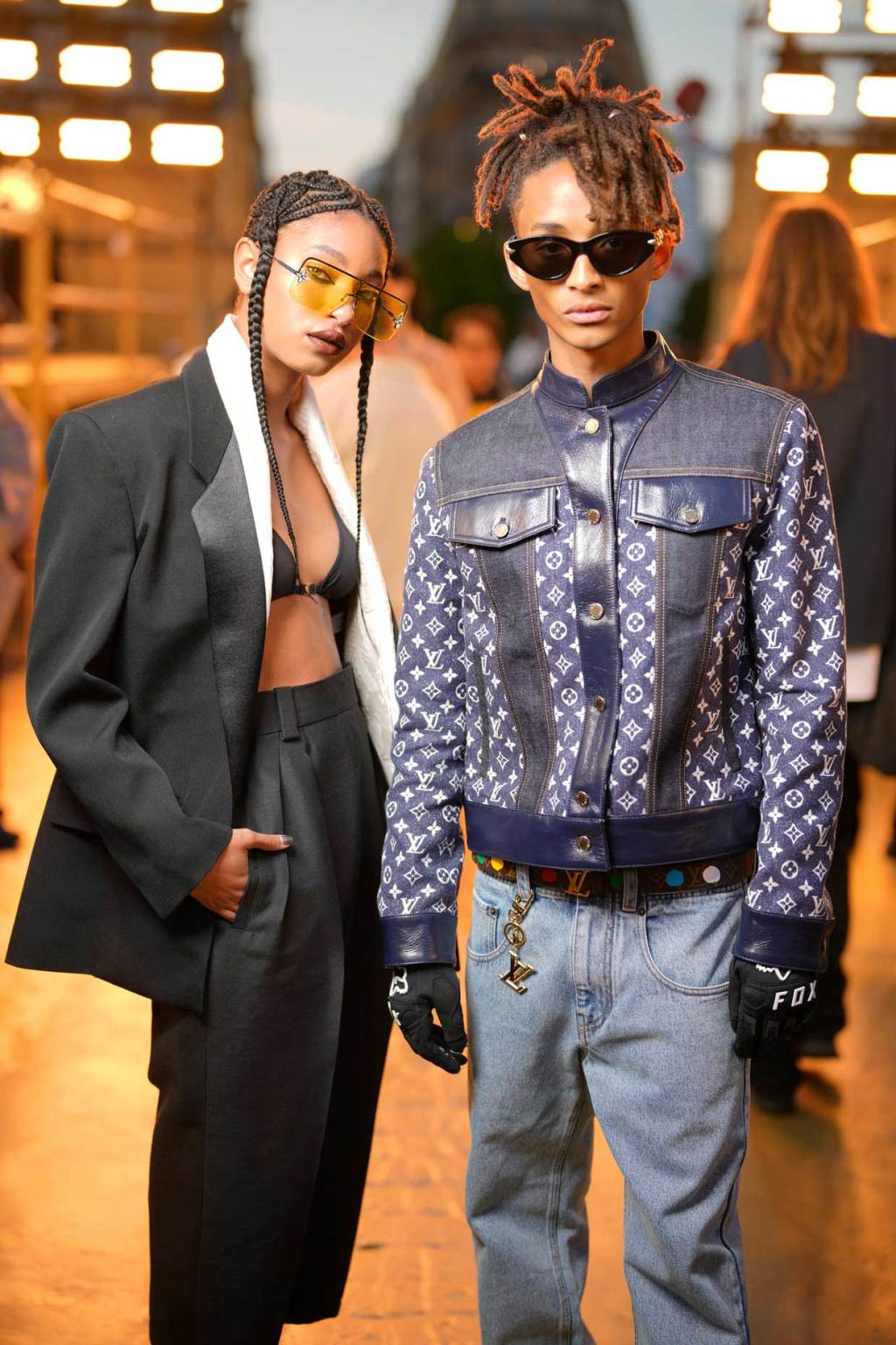 Paris Fashion Week Menswear Spring/Summer 2024: Jaden Smith and Willow Smith shows off their stylish look.