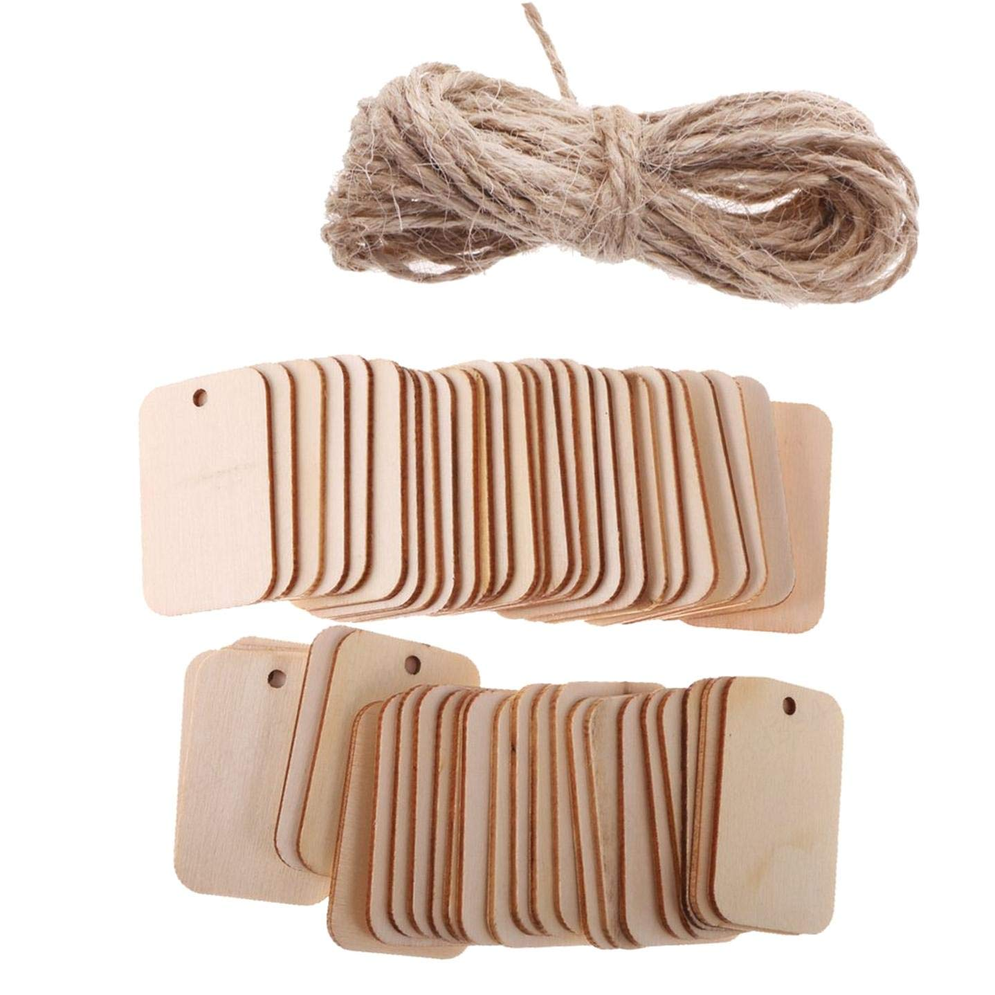 Natural Wood Gift Tags With Hemp Rope