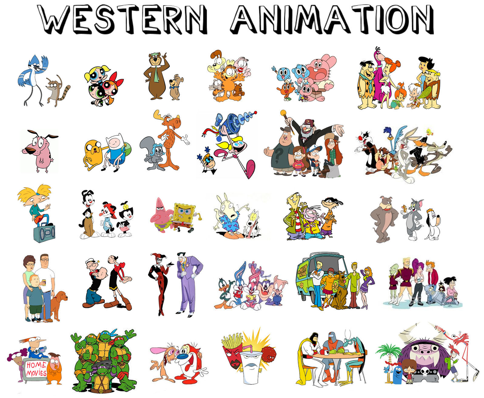 examples of different western animation shows