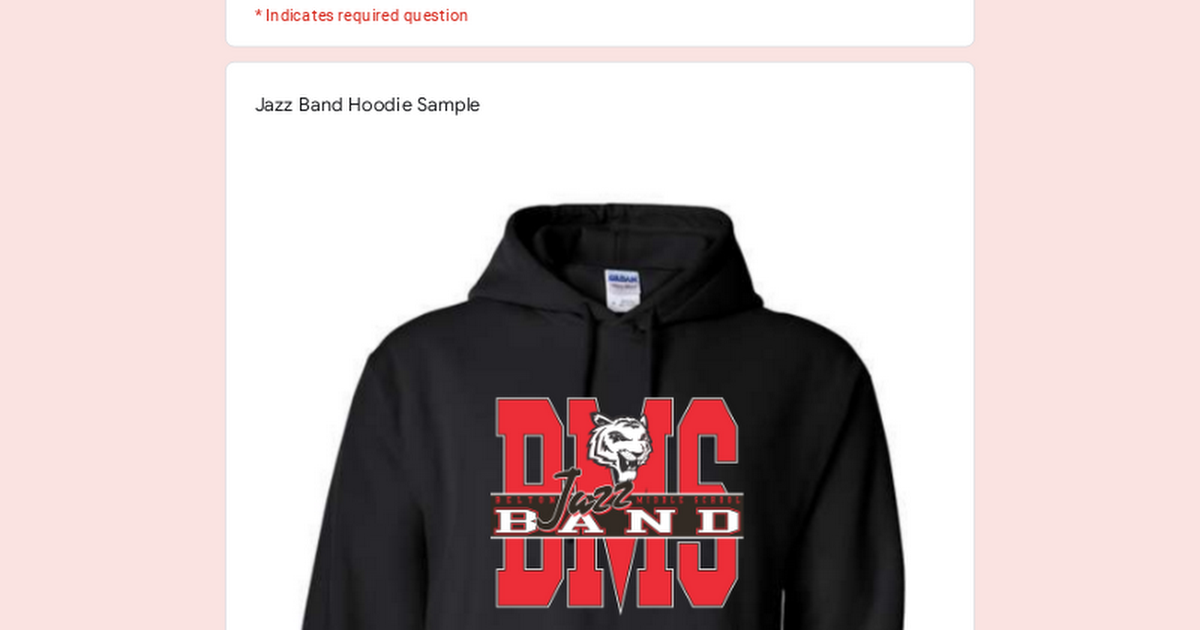 Jazz Band Hoodie Order Form