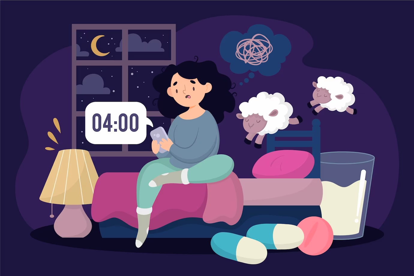 Insomniac person