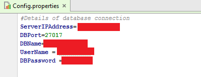 Parameters to connect with MongoDB server 