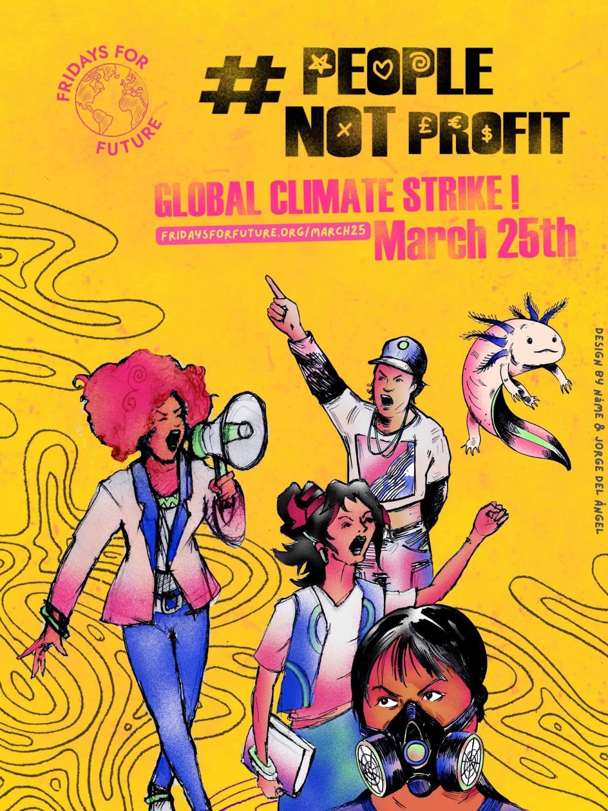 #People Not Profit. Global Climate Strike poster.