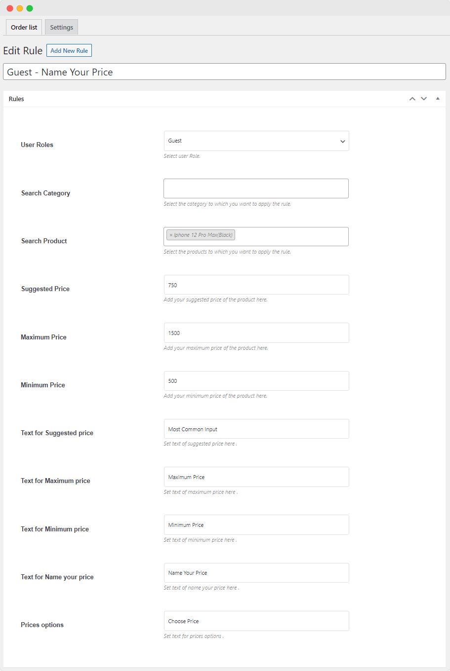 Customize Labels