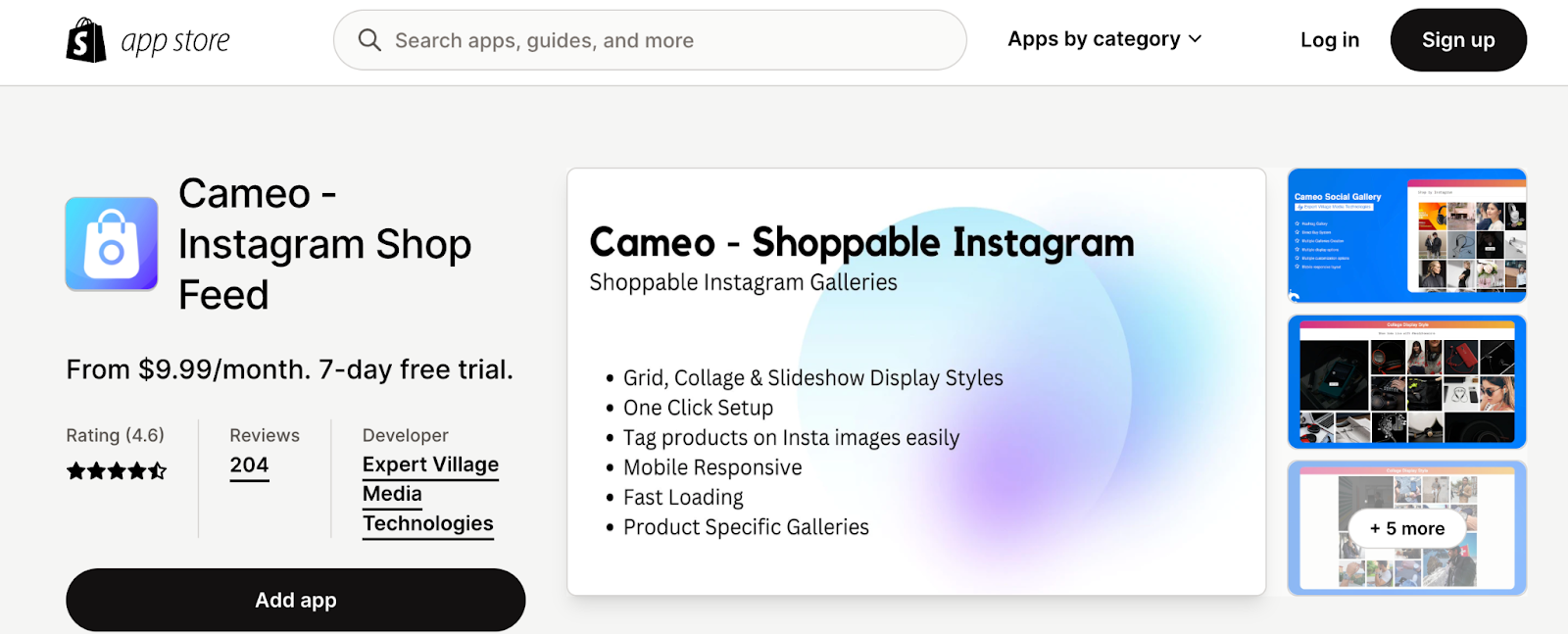 best shopify apps for instagram - Cameo - Instagram Shop Feed