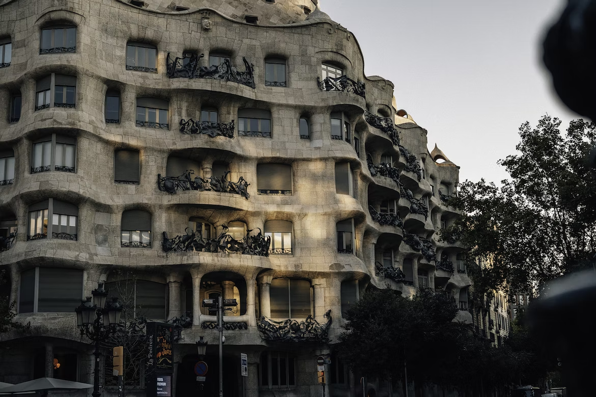 Exterior Facade View of Casa Mila by Antoni Gaudi